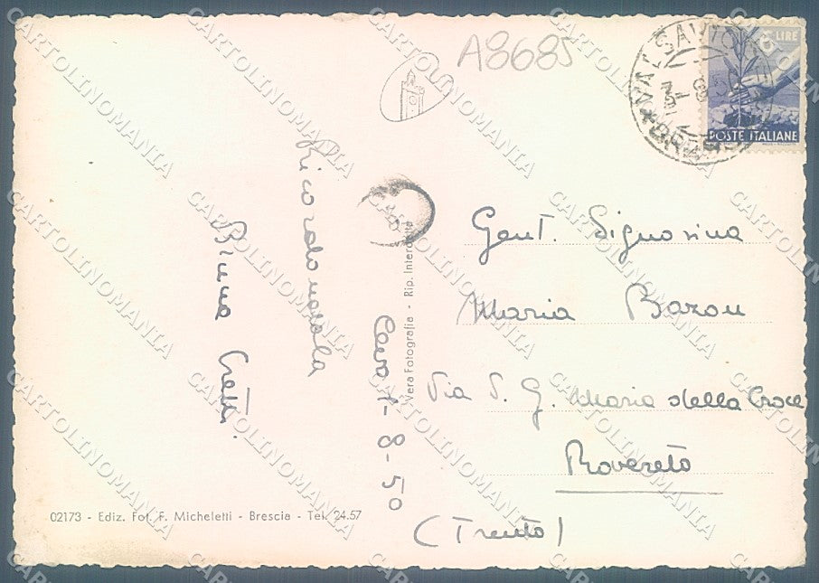 Brescia Cevo Valsaviore ABRASA Foto FG cartolina JK3291 – retro