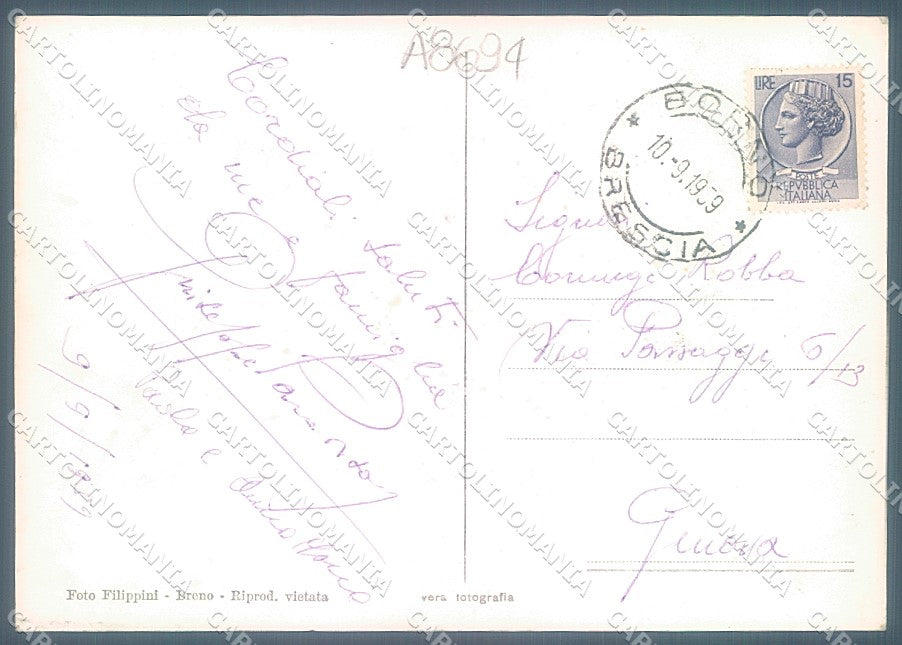 Brescia Borno Foto FG cartolina JK3294 – retro