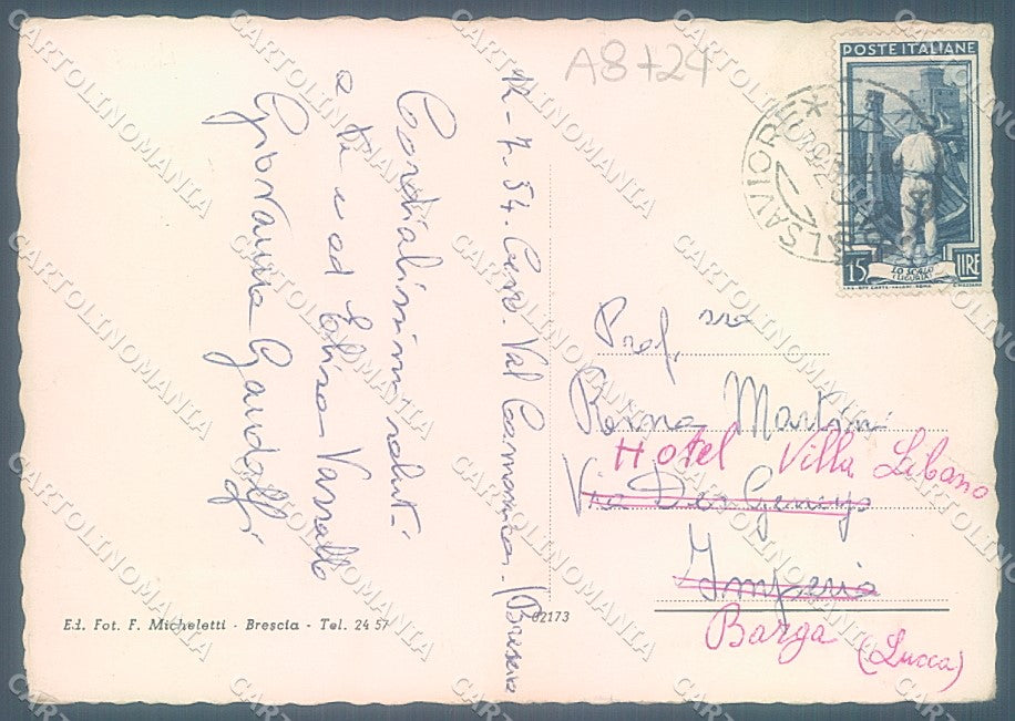 Brescia Cevo Valsaviore FG cartolina JK3307 – retro