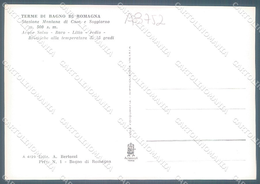 Forlì Bagno di Romagna Via Fiorentina Alterocca 4129 Foto FG cartolina JK3321 – retro