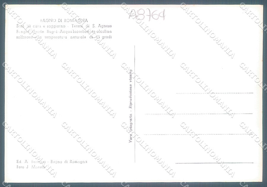 Forlì Bagno di Romagna Sorgente Chiardovo Foto FG cartolina JK3328 – retro