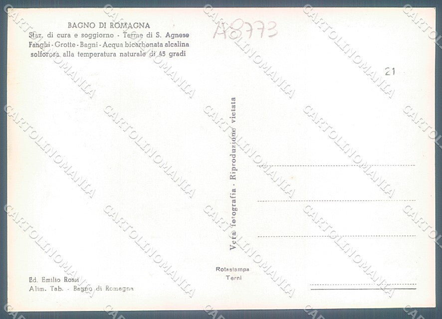 Forlì Bagno di Romagna Albergo Bar Ristorante Foto FG cartolina JK3331 – retro