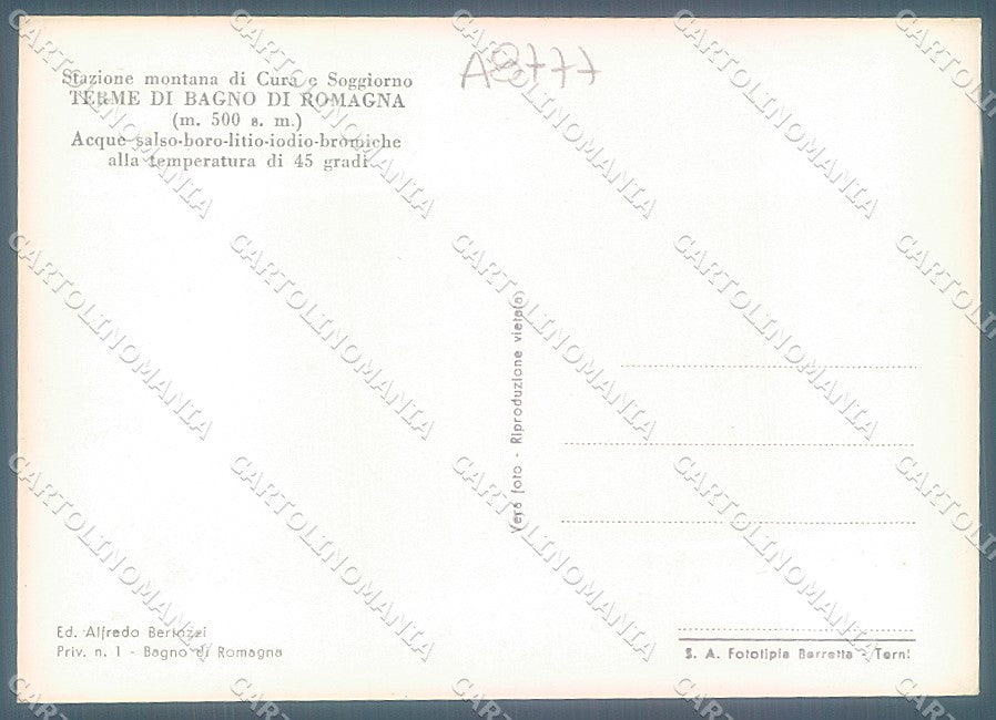 Forlì Bagno di Romagna Cascata Fiume Savio Foto FG cartolina JK3335 – retro
