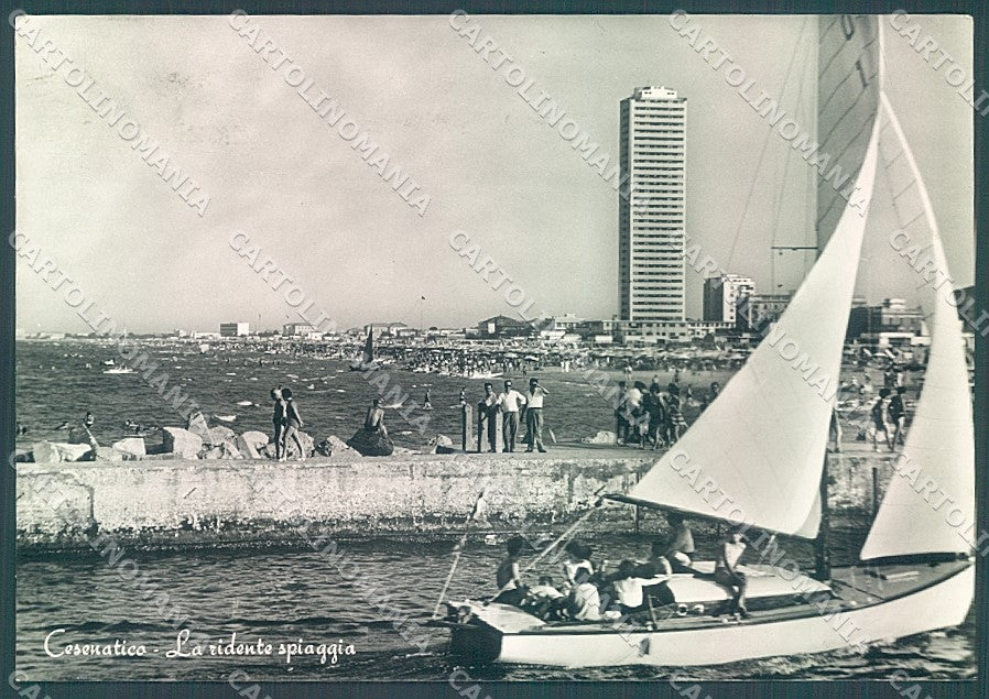 Forlì Cesenatico Spiaggia Barca a Vela Foto FG cartolina JK3340 – fronte