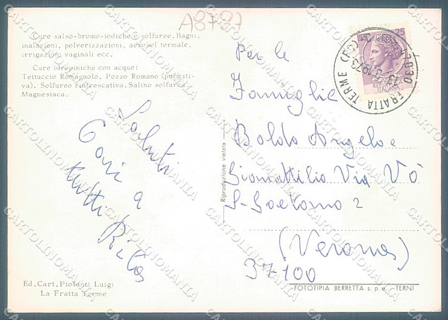 Forlì La Fratta Terme saluti da Foto FG cartolina JK3343 – retro