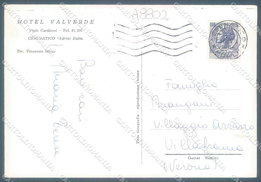 Forlì Cesenatico Hotel Valverde Foto FG cartolina JK3346 – retro
