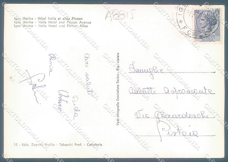 Rimini Igea Marina Hotel Italia Foto FG cartolina JK3352 – retro