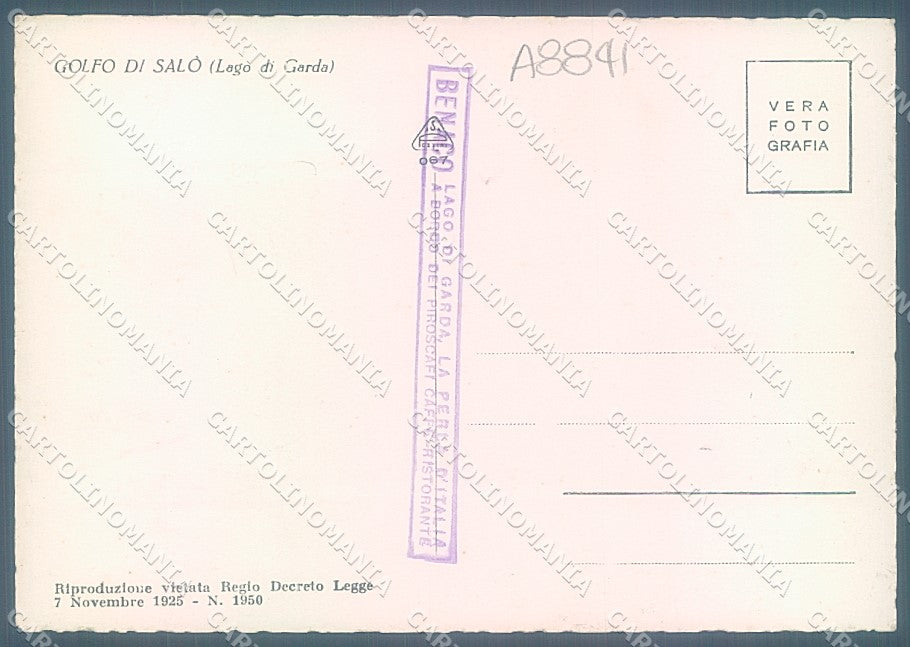 Brescia Salò Golfo Lago di Garda Foto FG cartolina JK3364 – retro