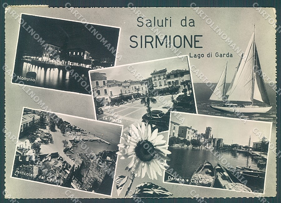 Brescia Sirmione Darsena Castello saluti da Foto FG cartolina JK3387 – fronte