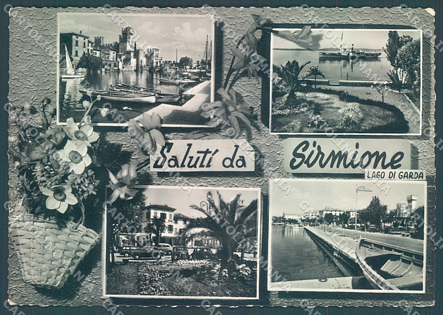 Brescia Sirmione Darsena Castello saluti da Foto FG cartolina JK3388 – fronte