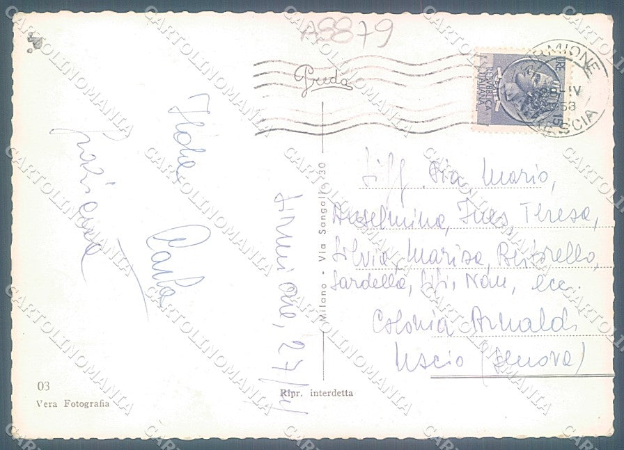 Brescia Sirmione Darsena Castello saluti da Foto FG cartolina JK3388 – retro