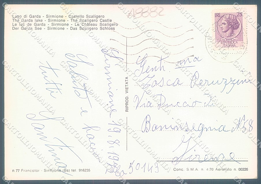 Brescia Sirmione Castello Scaligero Lago di Garda Foto FG cartolina JK3390 – retro