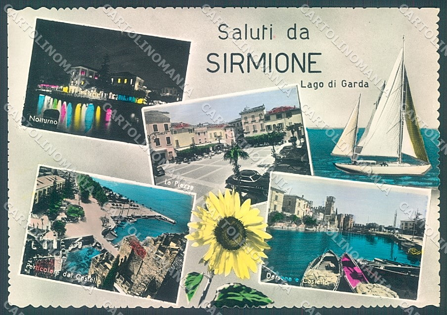 Brescia Sirmione Darsena Castello saluti da Foto FG cartolina JK3393 – fronte