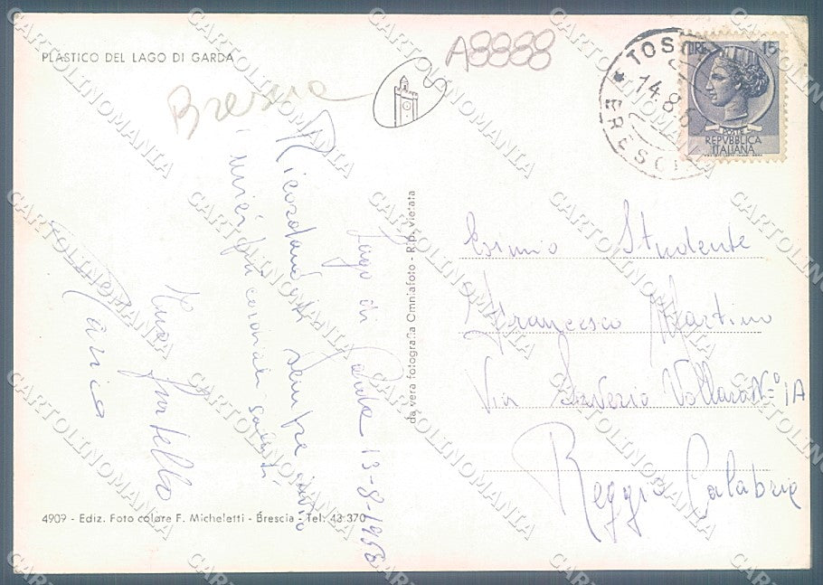 Brescia Lago di Garda FG cartolina JK3396 – retro
