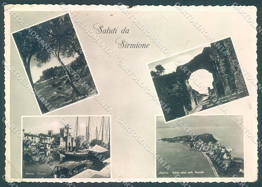 Brescia Sirmione Porto STRAPPINO PIEGA ANGOLO saluti da Foto FG cartolina JK3397 – fronte