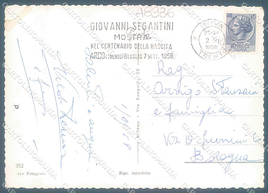 Brescia Riva Lago di Garda Barca a Vela PIEGHINE Foto FG cartolina JK3424 – retro