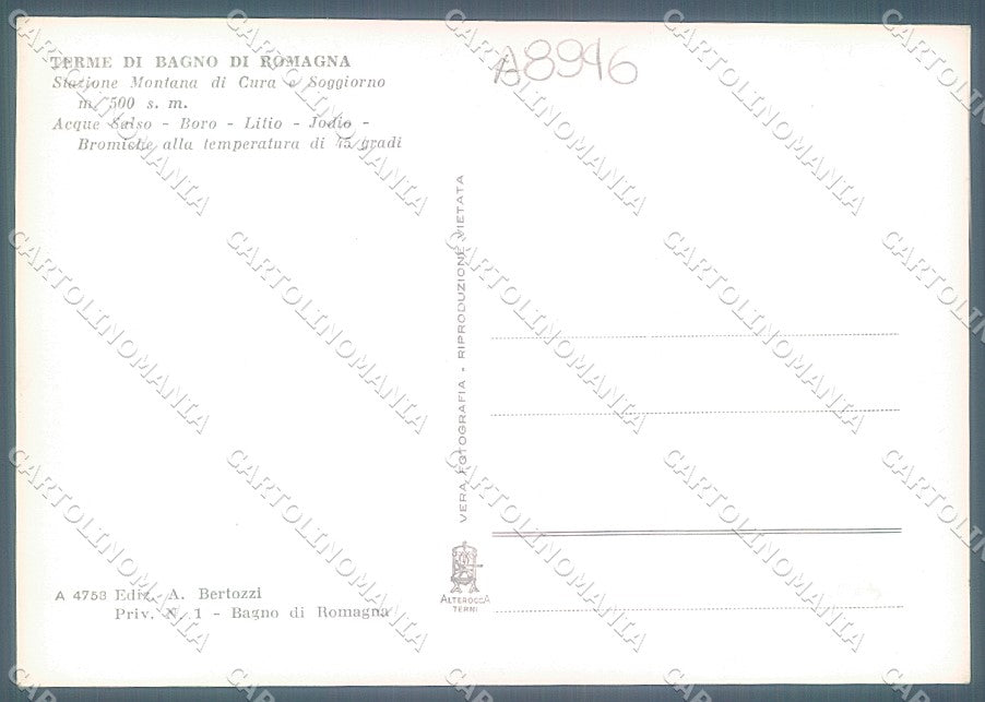 Forlì Bagno di Romagna Alterocca 4758 Foto FG cartolina JK3432 – retro
