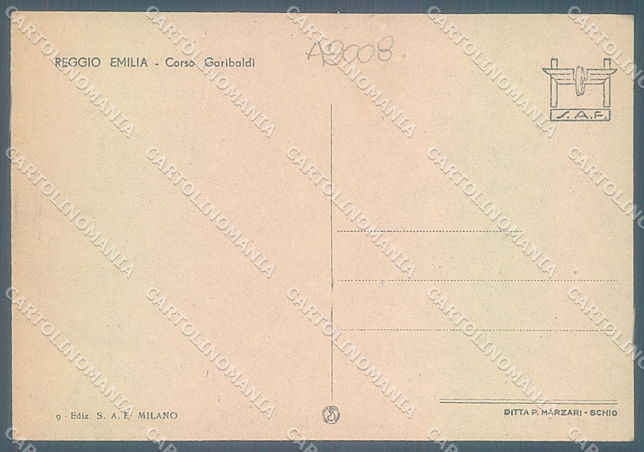 Reggio Emilia Città Chiesa Corso Garibaldi FG cartolina JK3456 – retro