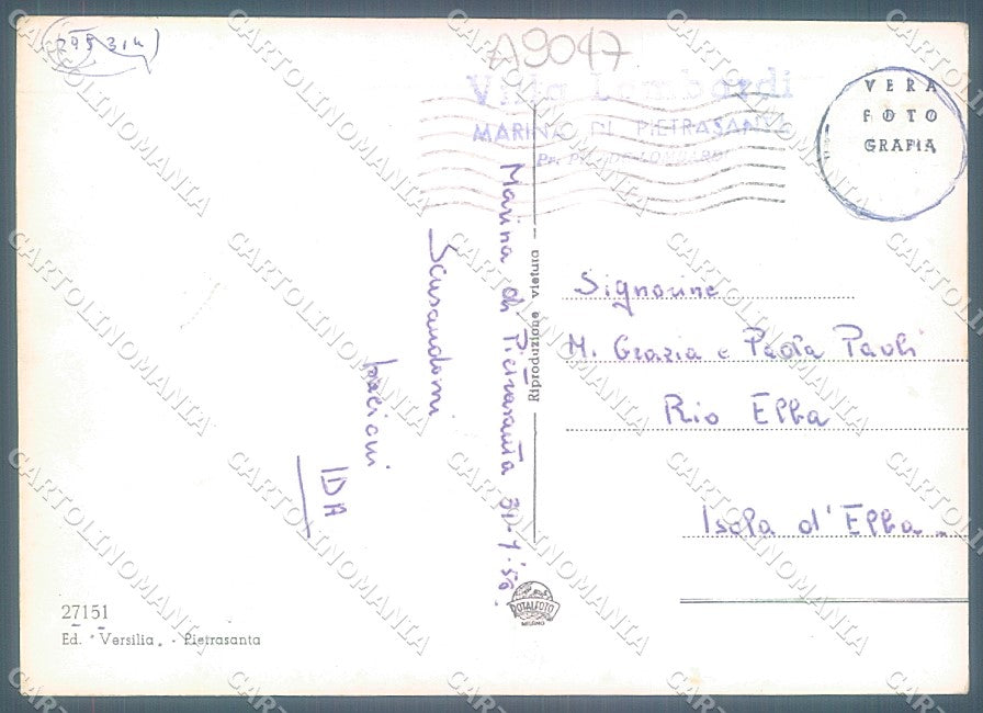 Lucca Pietrasanta Marina saluti da Foto FG cartolina JK3469 – retro