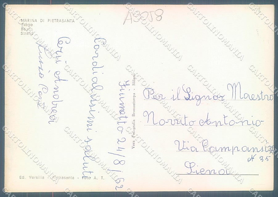 Lucca Pietrasanta Marina Spiaggia Foto FG cartolina JK3477 – retro