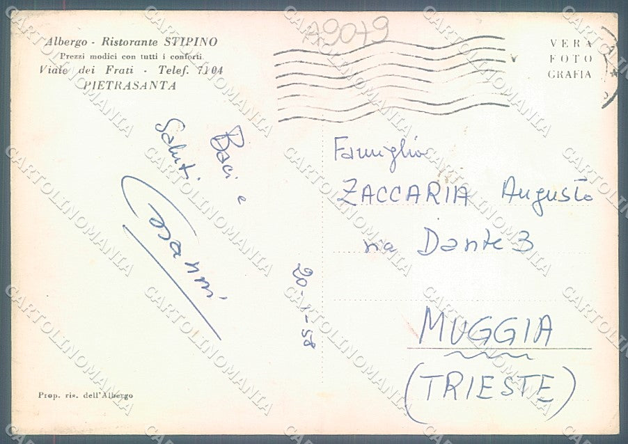 Lucca Pietrasanta Albergo Stipino Foto FG cartolina JK3489 – retro