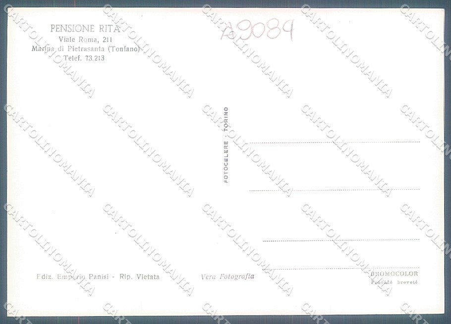 Lucca Pietrasanta Tonfano Pensione Rita Foto FG cartolina JK3491 – retro