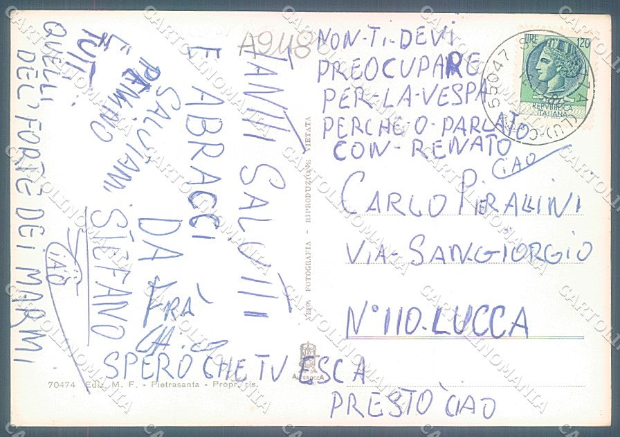 Lucca Seravezza Alterocca 70474 Foto FG cartolina JK3504 – retro