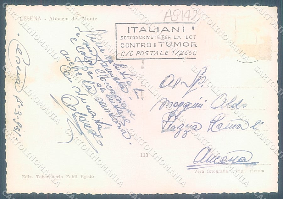 Forlì Cesena Città Abbazia del Monte Foto FG cartolina JK3513 – retro