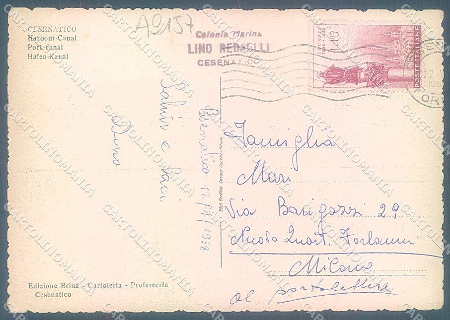 Forlì Cesenatico Porto Canale FG cartolina JK3520 – retro