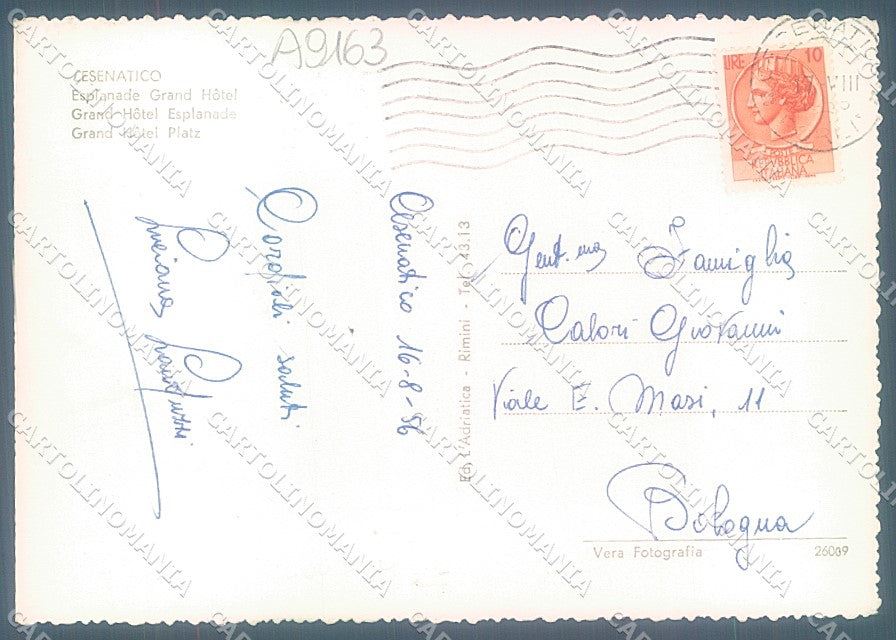 Forlì Cesenatico Grand Hotel Foto FG cartolina JK3526 – retro