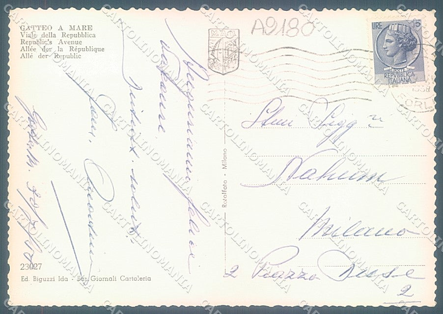 Forlì Gatteo Mare Viale della Repubblica Foto FG cartolina JK3532 – retro