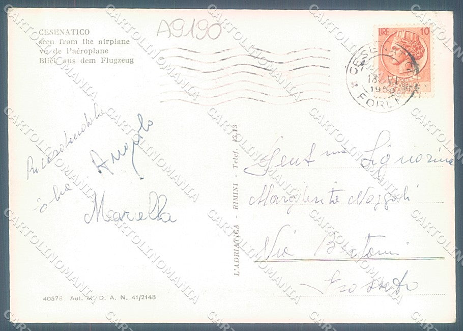 Forlì Cesenatico Veduta Aerea Foto FG cartolina JK3536 – retro