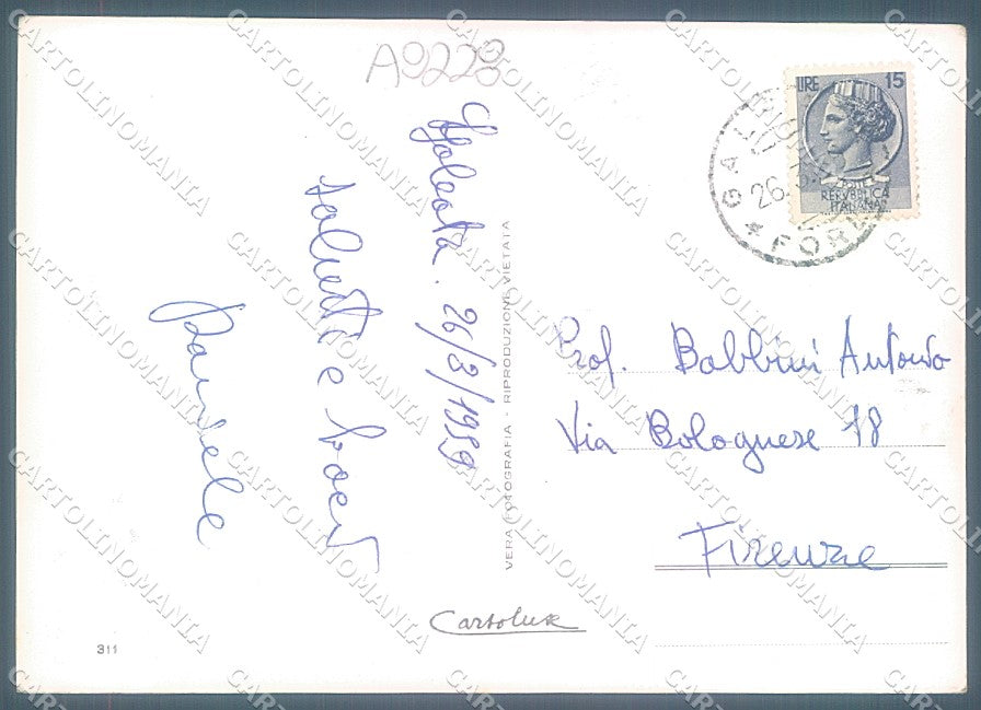 Forlì Galeata Abbazia Valle del Bidente Foto FG cartolina JK3557 – retro