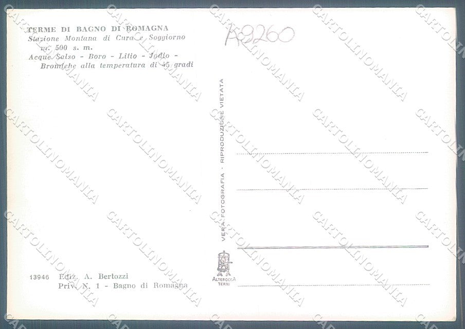 Forlì Bagno di Romagna saluti da Alterocca 13946 Foto FG cartolina JK3576 – retro
