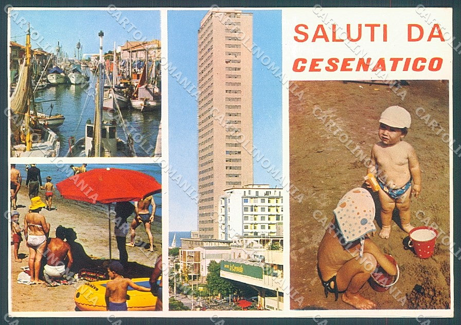 Forlì Cesenatico Porto Canale Spiaggia saluti da FG cartolina JK3583 – fronte