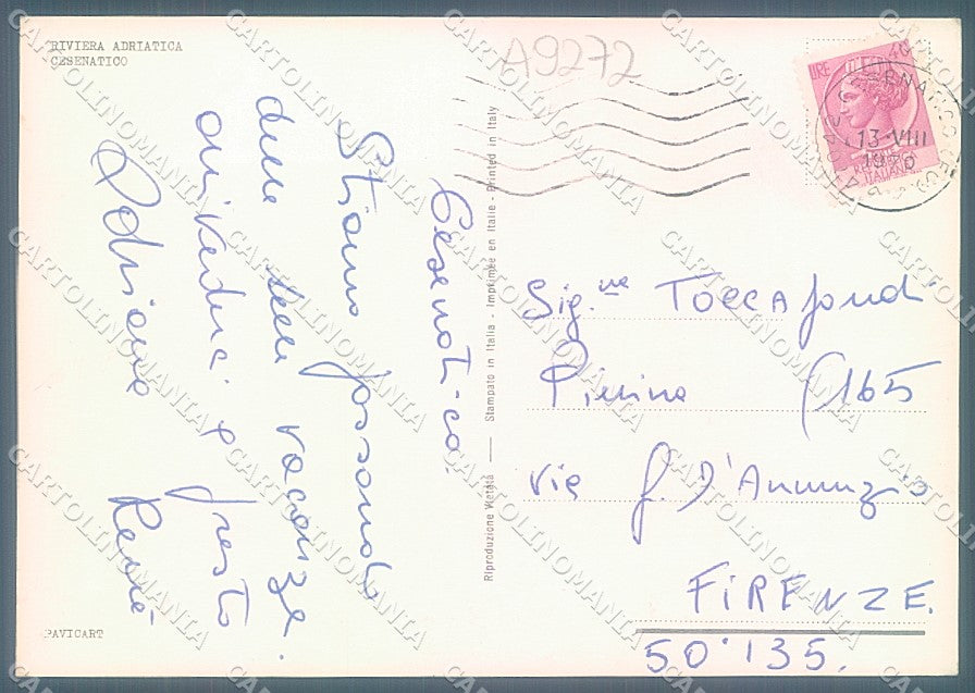 Forlì Cesenatico Porto Canale Spiaggia saluti da FG cartolina JK3583 – retro