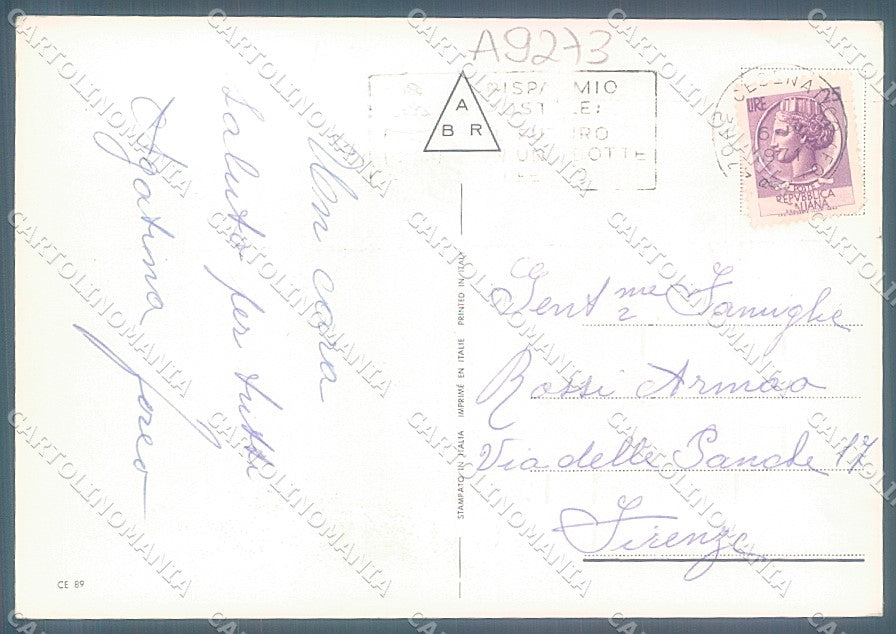 Forlì Cesenatico Porto Canale Spiaggia saluti da FG cartolina JK3584 – retro