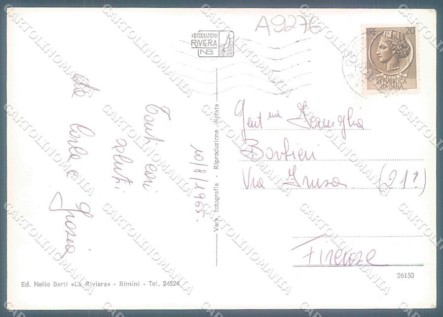Forlì Cesenatico Grand Hotel saluti da Foto FG cartolina JK3586 – retro