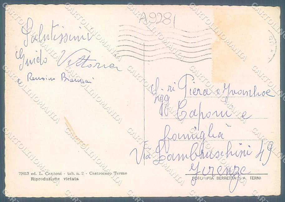 Forlì Castrocaro Terme Chiesa saluti da FG cartolina JK3588 – retro