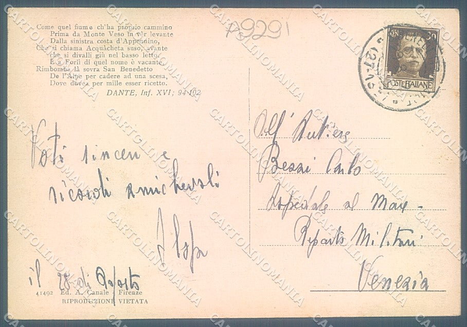 Forlì S. Benedetto in Alpe Acquacheta Dante FG cartolina JK3592 – retro