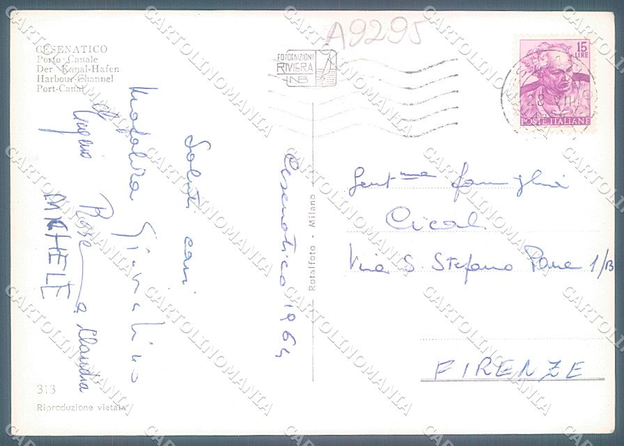 Forlì Cesenatico Porto Canale Barche Foto FG cartolina JK3595 – retro