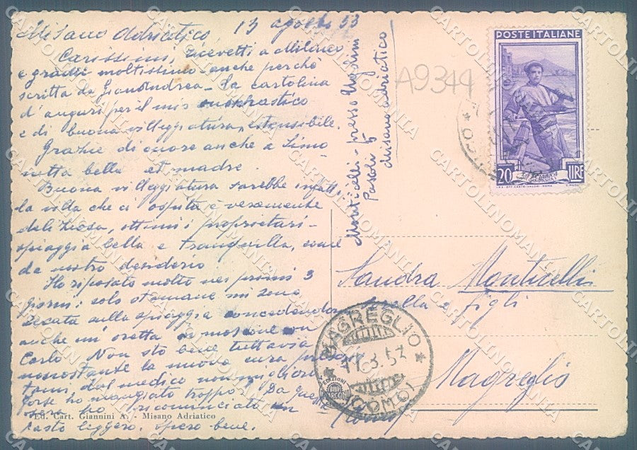 Rimini Misano Adriatico Veduta Aerea FG cartolina JK3614 – retro