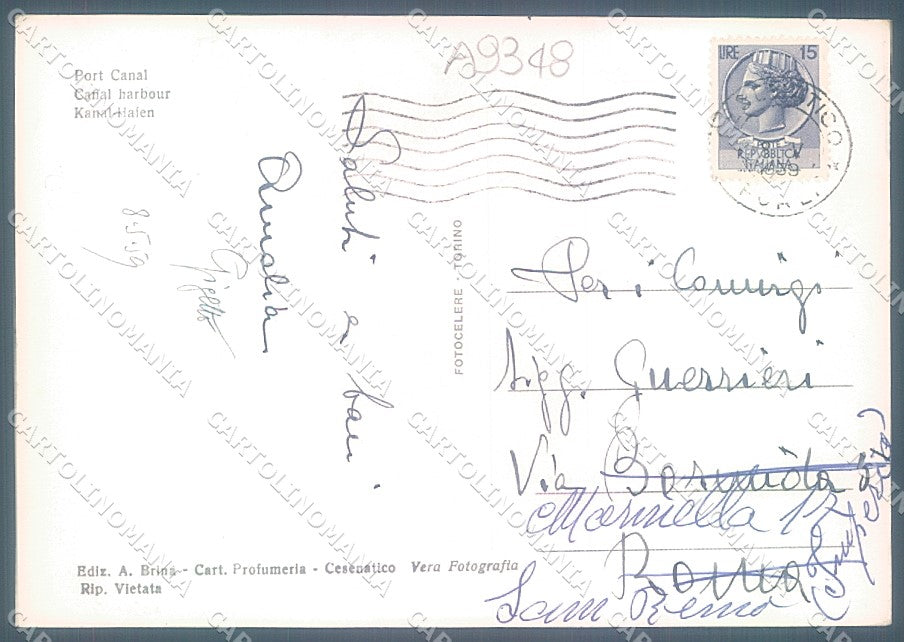 Forlì Cesenatico Porto Canale Barche Foto FG cartolina JK3618 – retro