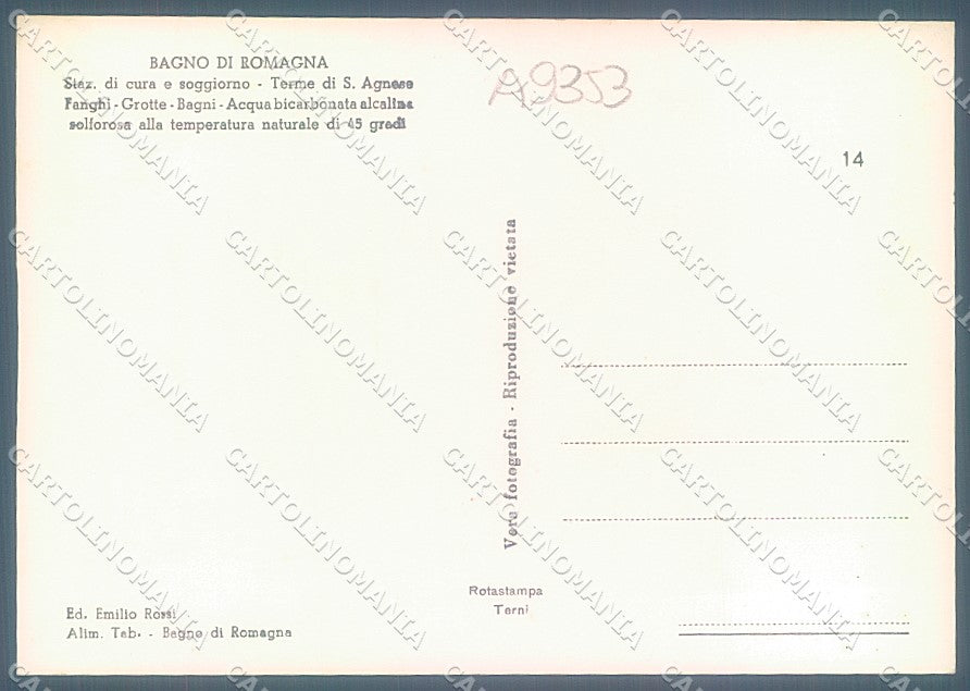 Forlì Bagno di Romagna Torre Campanile PIEGA Foto FG cartolina JK3621 – retro
