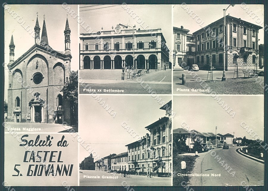 Piacenza Castel San Giovanni Chiesa Maggiore saluti da Foto FG cartolina JK3626 – fronte