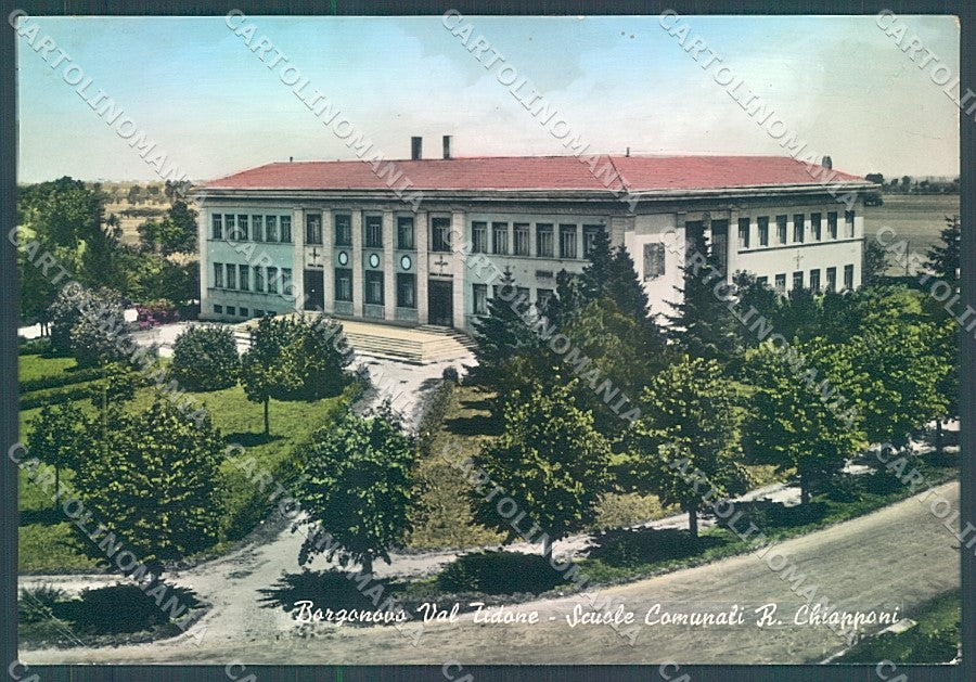 Piacenza Borgonovo Val Tidone Scuole PIEGA ANGOLO Foto FG cartolina JK3636 – fronte