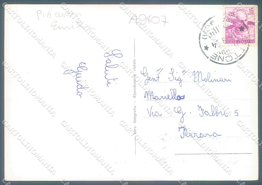 Piacenza Ottone Foto FG cartolina JK3640 – retro