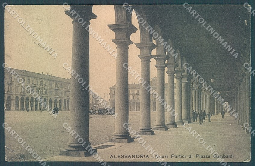 Alessandria Città Portici Piazza Garibaldi cartolina JK3658 – fronte