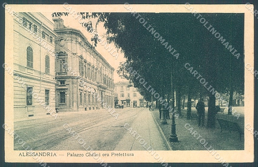Alessandria Città Palazzo Ghilini Prefettura PIEGA ANGOLO cartolina JK3669 – fronte