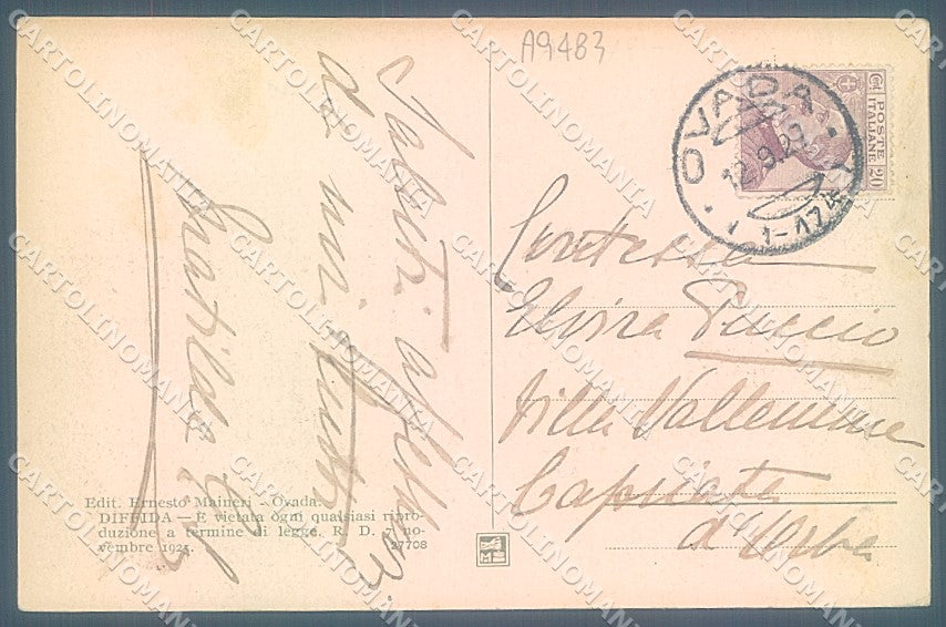 Alessandria Mornese Castello Modiano 27708 PIEGA cartolina JK3681 – retro
